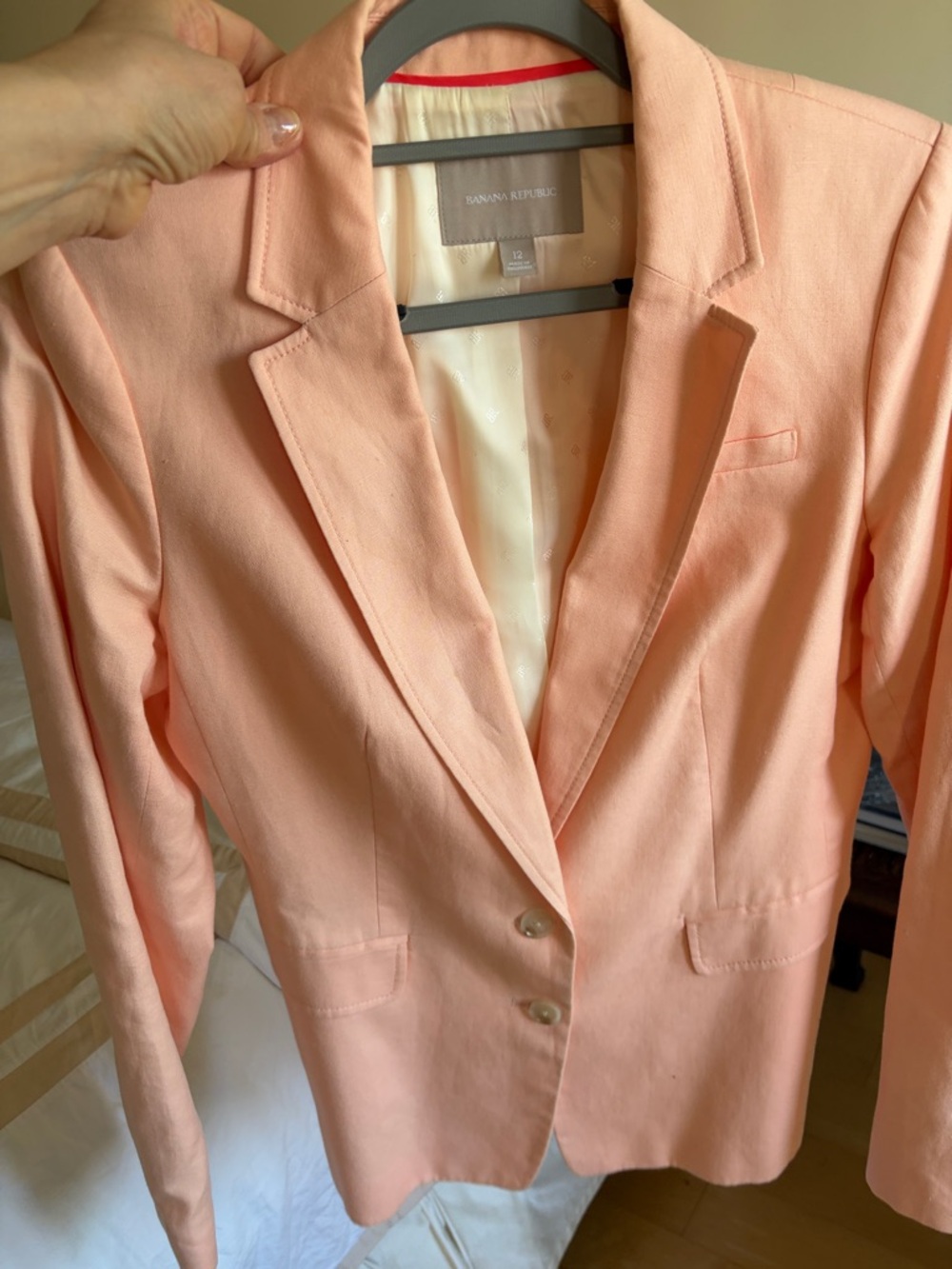 Banana Republic Light Peach Pink Single-Breasted Blazer